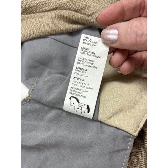 We Love Leather Doma Vest Cream Small Scarf Neck Zipper Accents - Picture 13 of 16